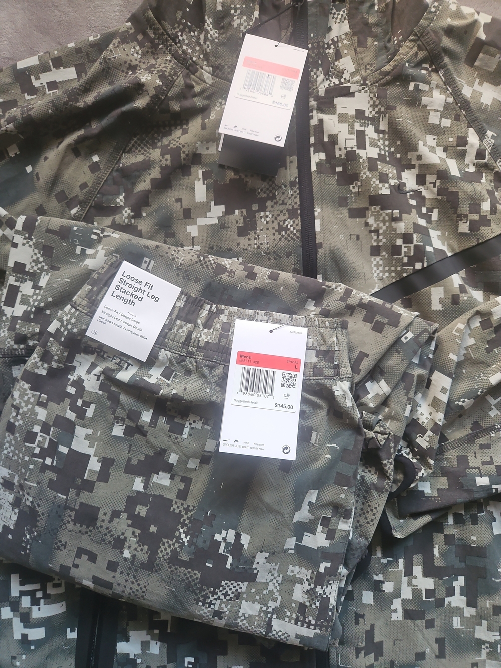 Nike Tech Dri-FIT Woven Camo Tracksuit Set Men's Large New With Tags